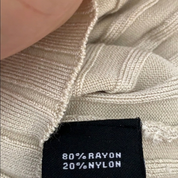 NEW 525 America Ribbed Bodycon Luxury Dress Tan Sweater Classic Turtleneck - Picture 3 of 9